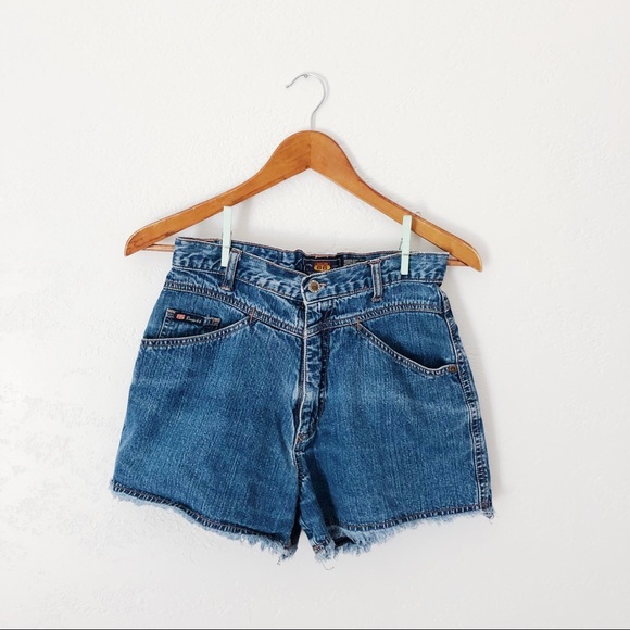 Vintage High Waist Denim Cutoff Shorts - Picture 1 of 7